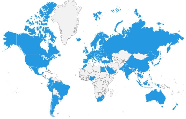 World Map ValueQuest Befragungen